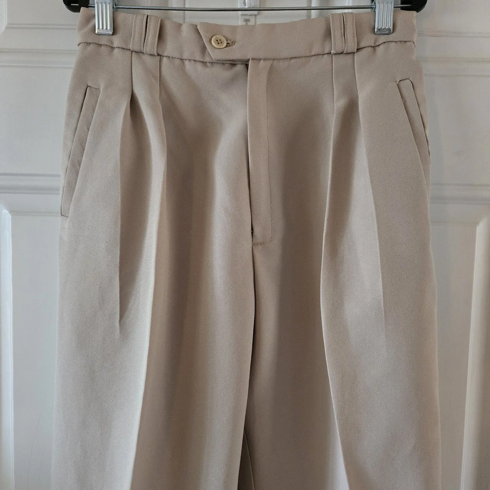 Vintage University Park Juniors 9 Pleated High Rise Beige Pants 26x30 USA Made Size undefined - Image 3