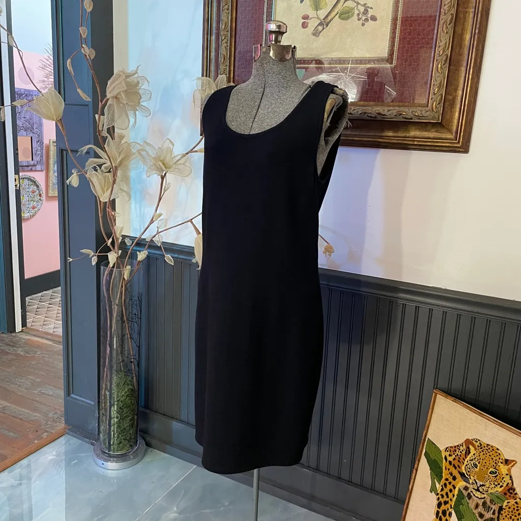 Vintage St. John Marie Gray LBD Knit Sleeves Scoop Neck Dress - Sz 10 🧡🎀 - Image 2