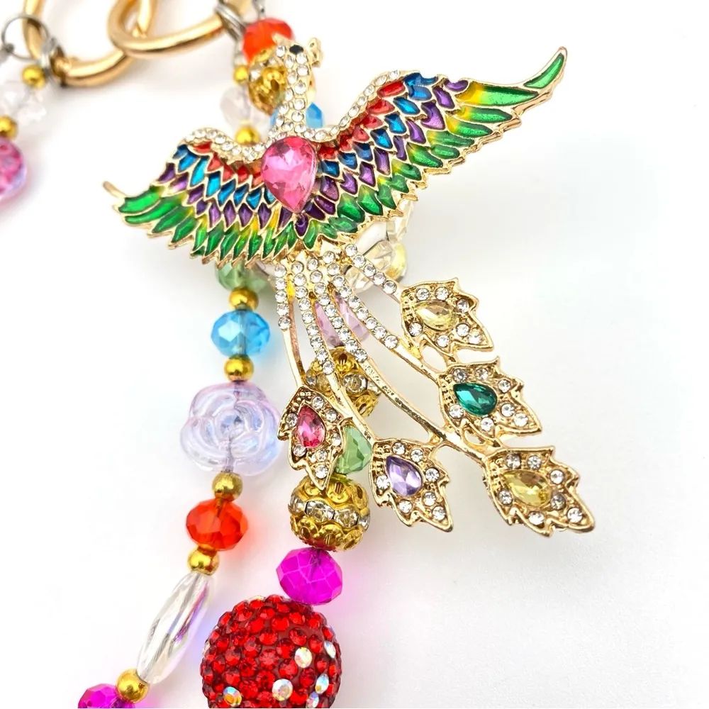 🐦‍🔥Luxury Bag/Phone Chain Charm/Keychain Colorful Rhinestone PHOENIX Crystals - Image 7