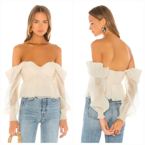 House of Harlow  1960 X REVOLVE Burna Blouse in Cream - Image 2