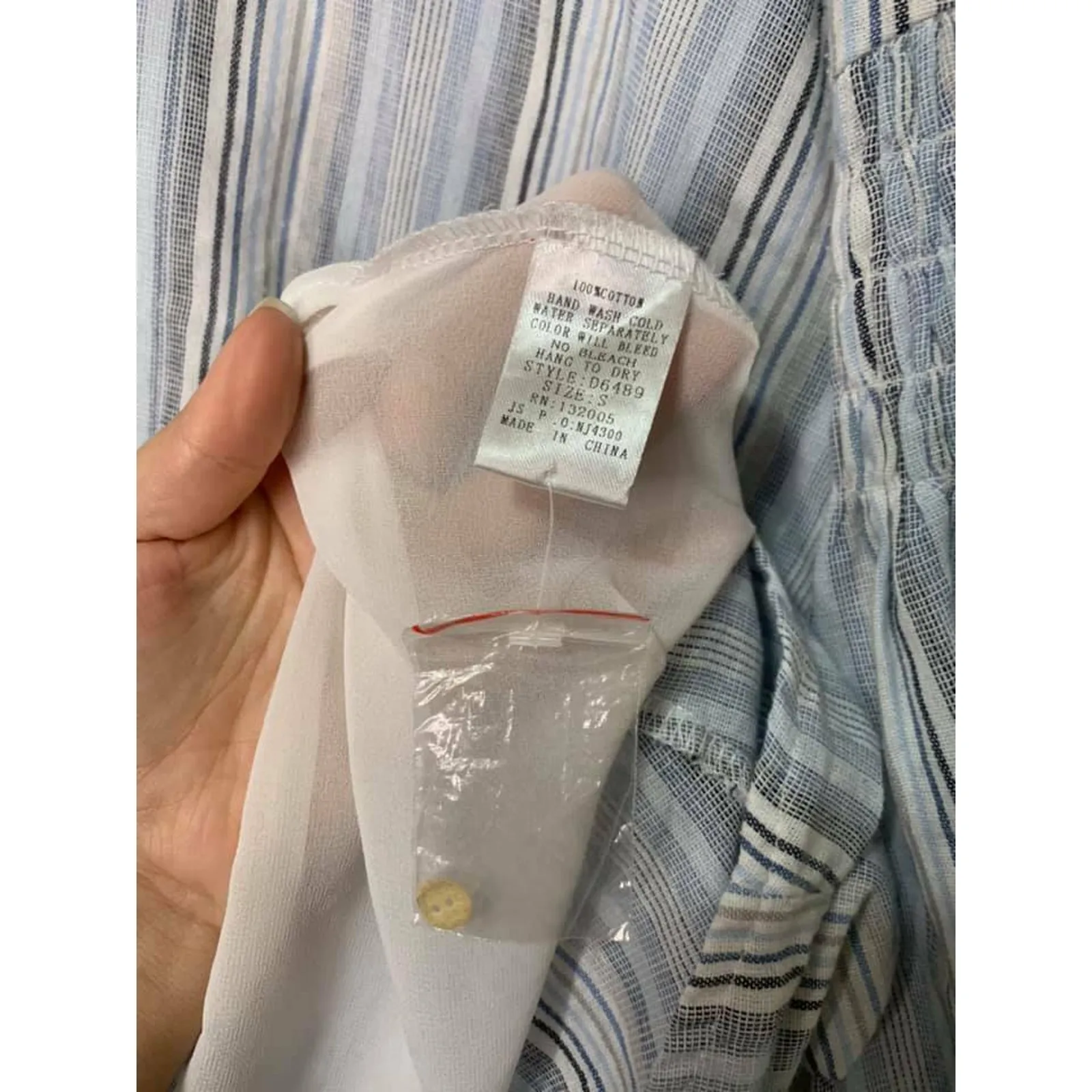 Entro Blue Striped Bell Sleeves Mini Dress Size Small‎ - Image 5