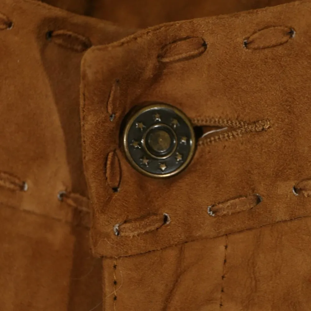 Vintage Old Gringo Suede Leather Pants — Brown, Bootcut, US 6 (33”) - Image 5