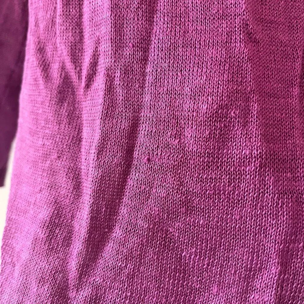 Eileen Fisher purple linen button up sweater XS - Image 7
