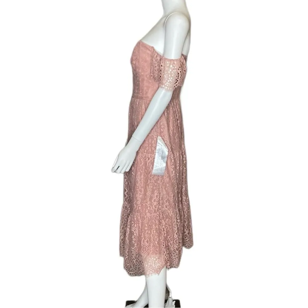DRESS THE POPULATION River Lace Dress Blush Women’s Sz M - Image 4