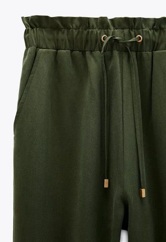 NWT  Paperbag Jogger Khaki High-Waisted Pants - Image 7