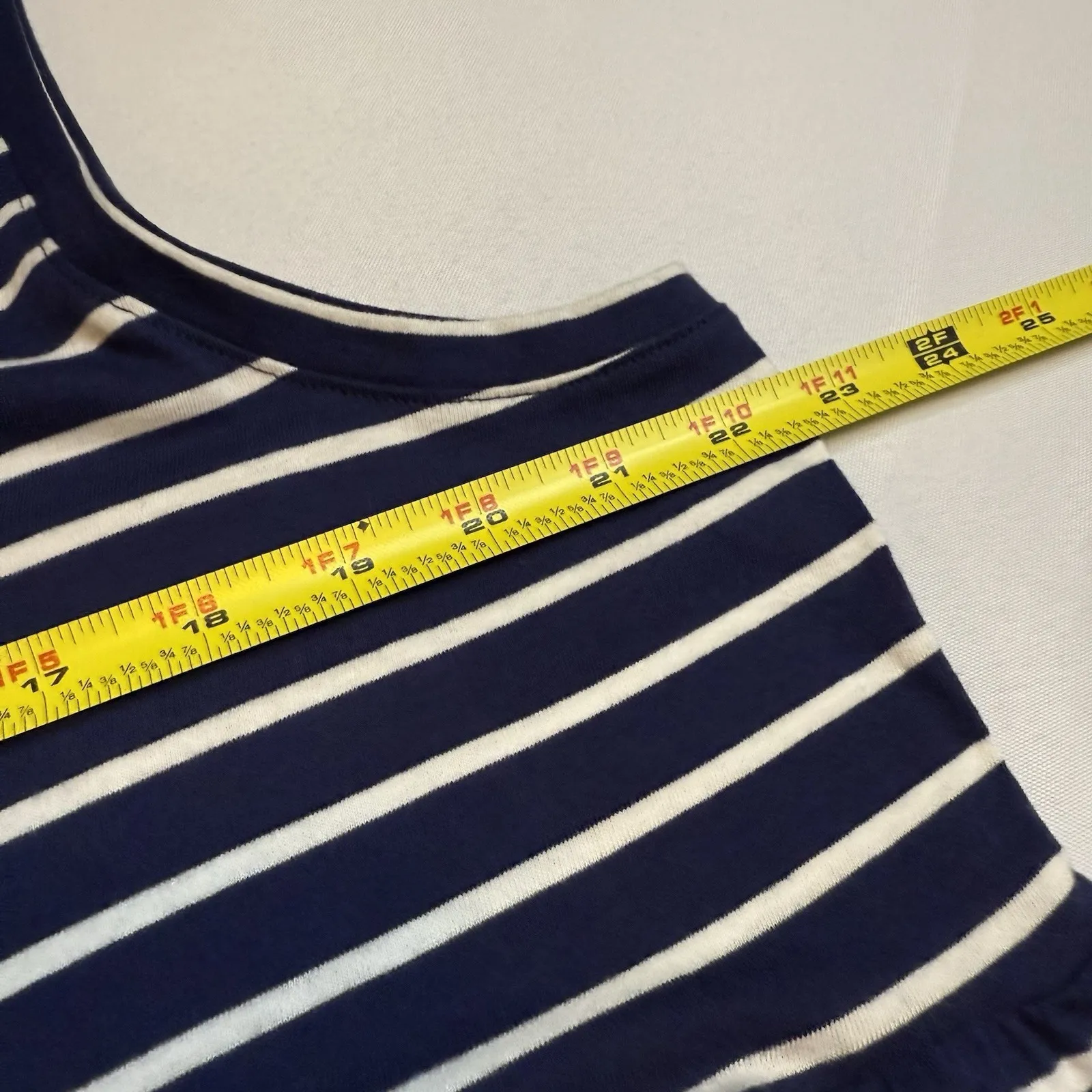 J Crew Factory Women's Sleeveless Dress Knit Tiered Navy/White Striped Size XL # - Image 8