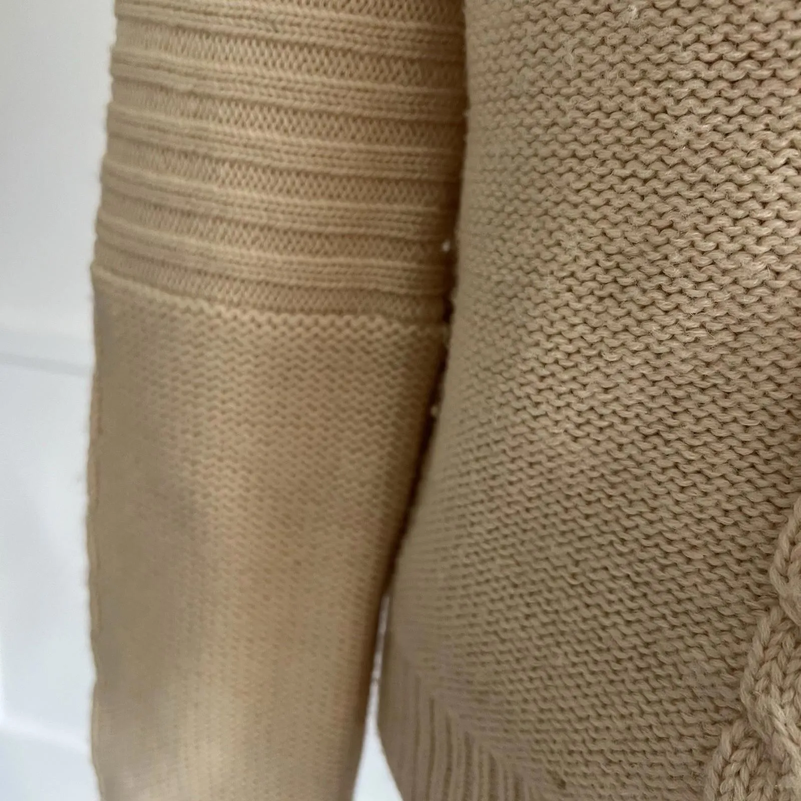 Company of We Merino Wool Sweater M Cream Full Zip Chunky Cable Knit Cardigan Size M - Image 6