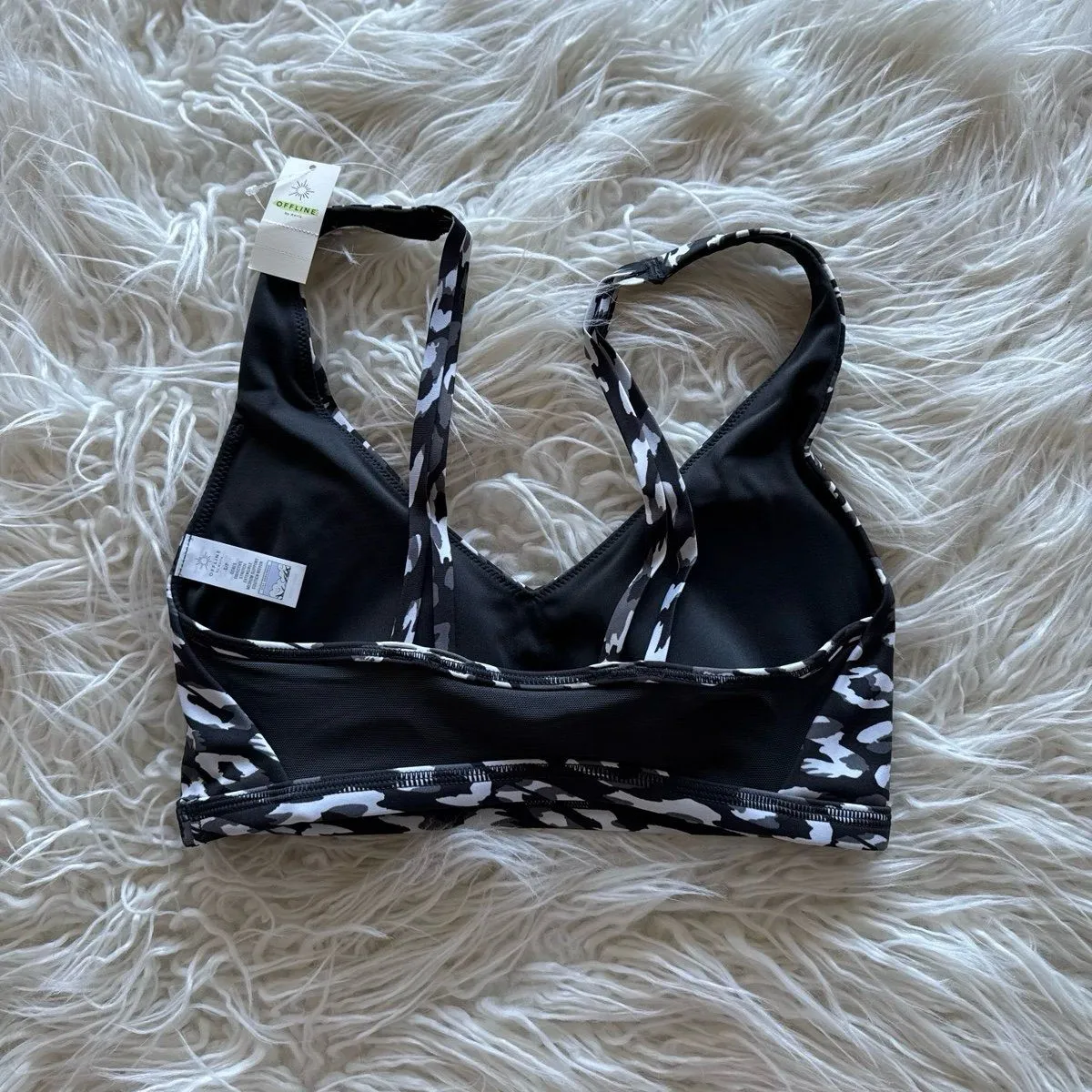 Aerie Goals Plunge Sports Bra Gray Size Small - Image 5