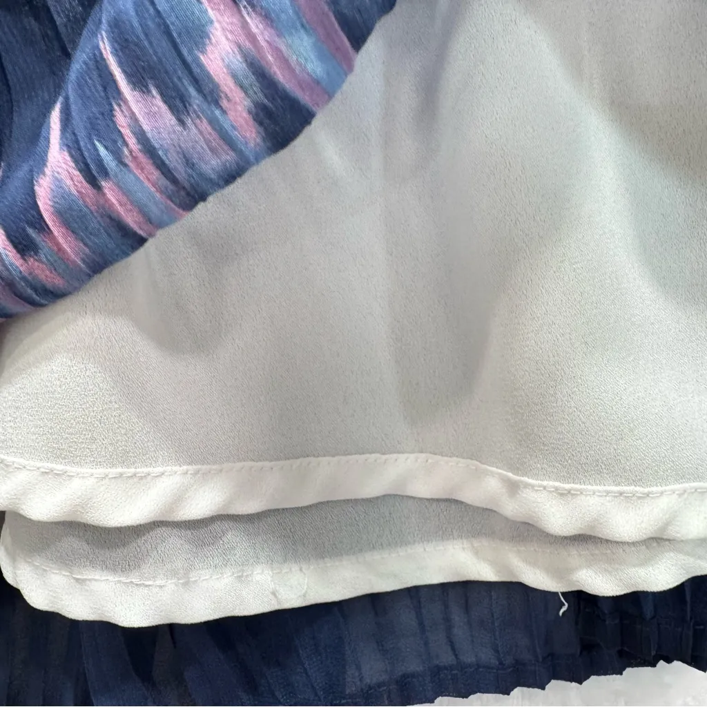 Vintage Y2K Boho Tiered Chiffon Prairie Maxi Skirt Alfred Dunner Multicolor Ikat Size 18 - Image 5