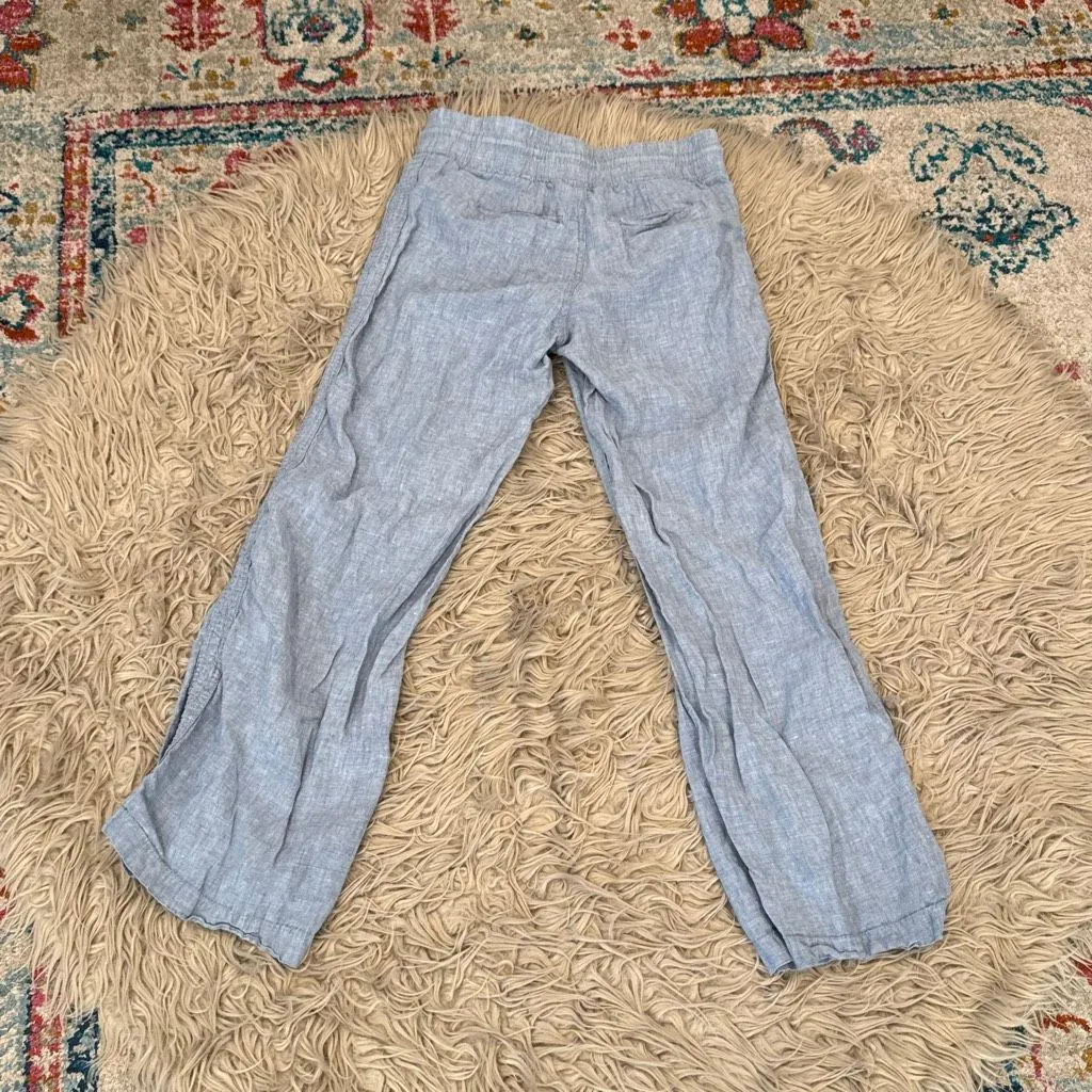 Athleta Cabo Linen wide leg pants Blue size 2 - Image 4