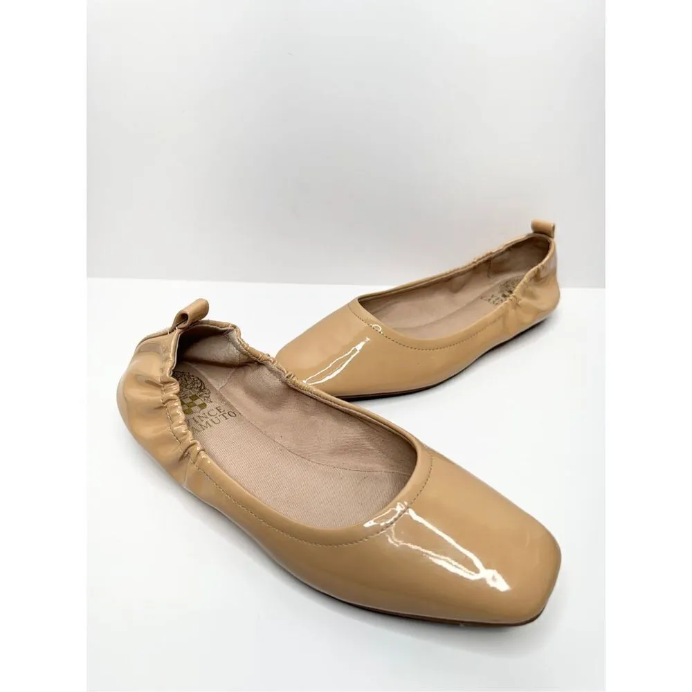 Vince Camuto Flats Womens Size 6 Tan Patent Leather Slip On Ballet Shoes - Image 7