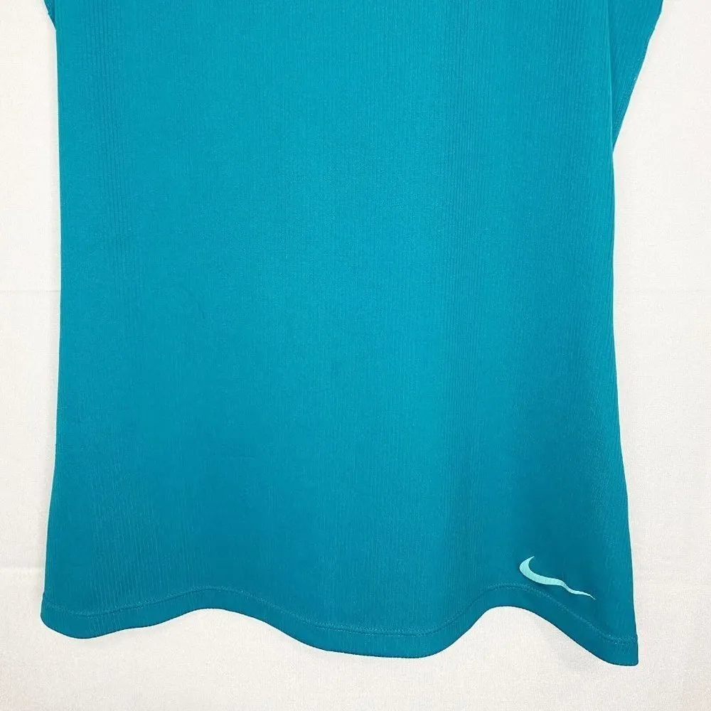 Nike Dri-Fit Racerback Tank Top Women's Size S Teal Mesh Running Athletic Shirt - Image 3
