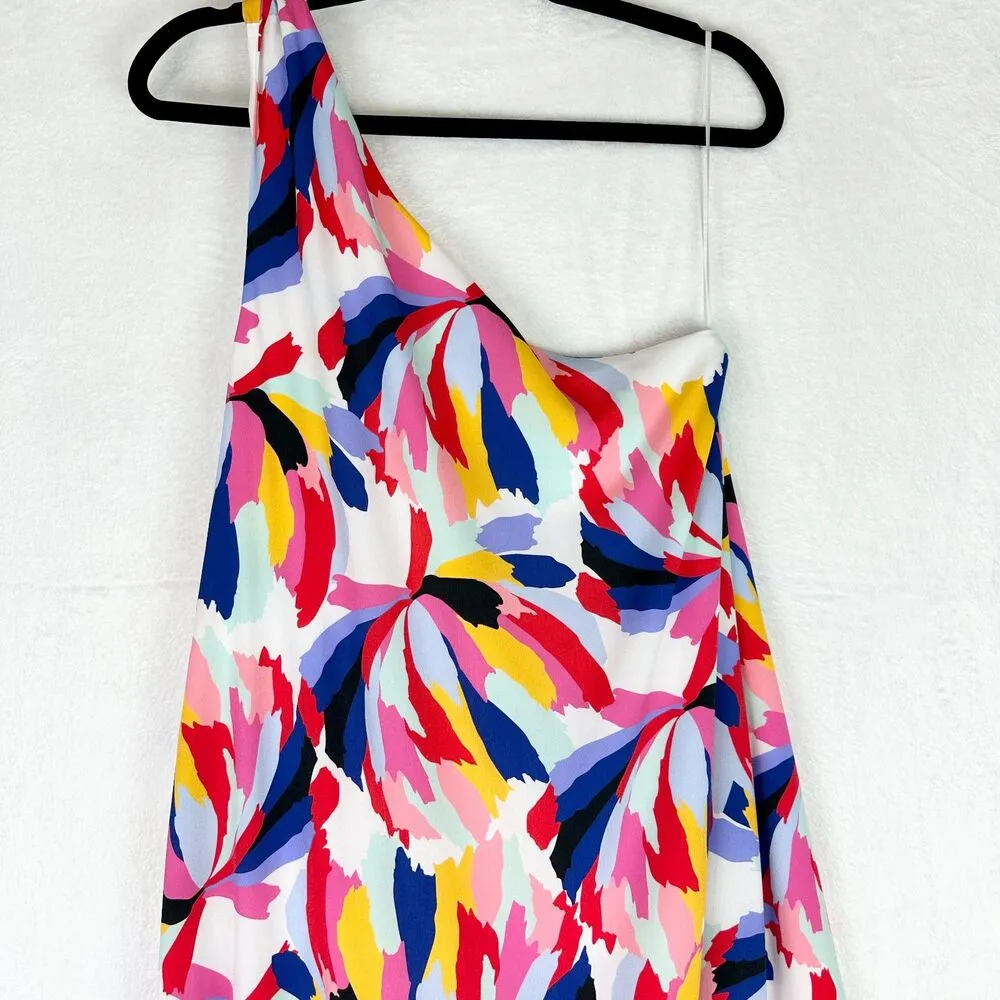 Sasha Maxi Dress Size 4 One Shoulder Abstract Artsy - Image 6