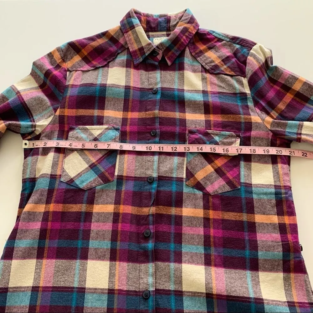 Via Penny Lane Reworked Apparel | Maroon 5 Graphic Button Up Plaid Shirt Large Blue - Image 7