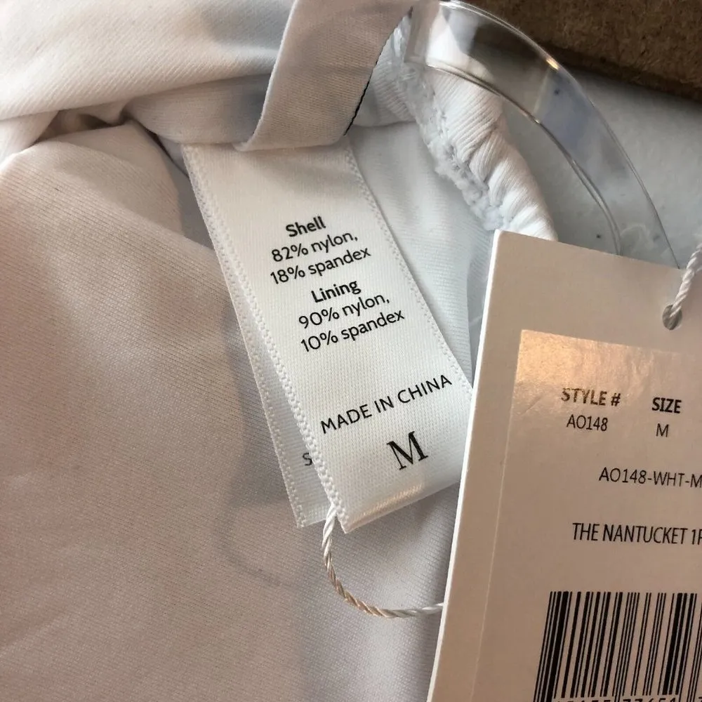 Andie Swim The Nantucket One Piece Swimsuit One Shoulder White M - Image 6