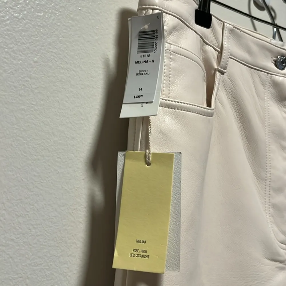 WILFRED The Melina™ Pant High-Waisted Vegan Leather Pants, Birch, Size 14 - Image 7