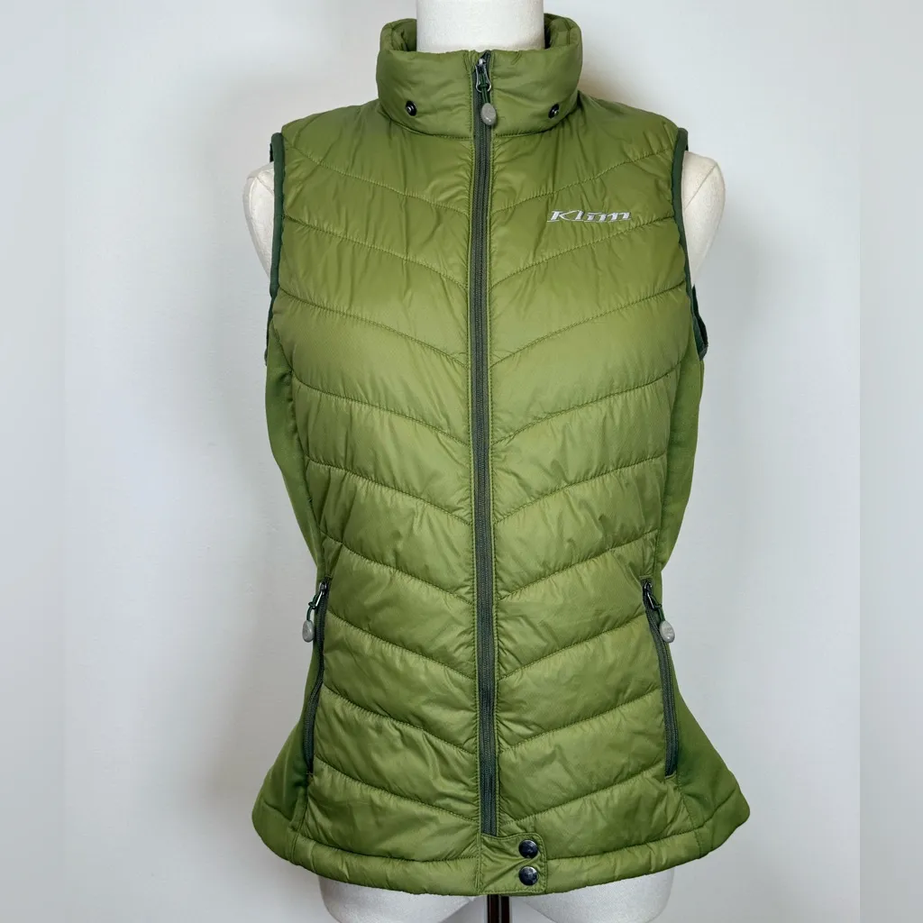 Klim ‘Waverly’ Insulated Vest Detachable Fur Trim Hood Women’s Size Medium Green - Image 10