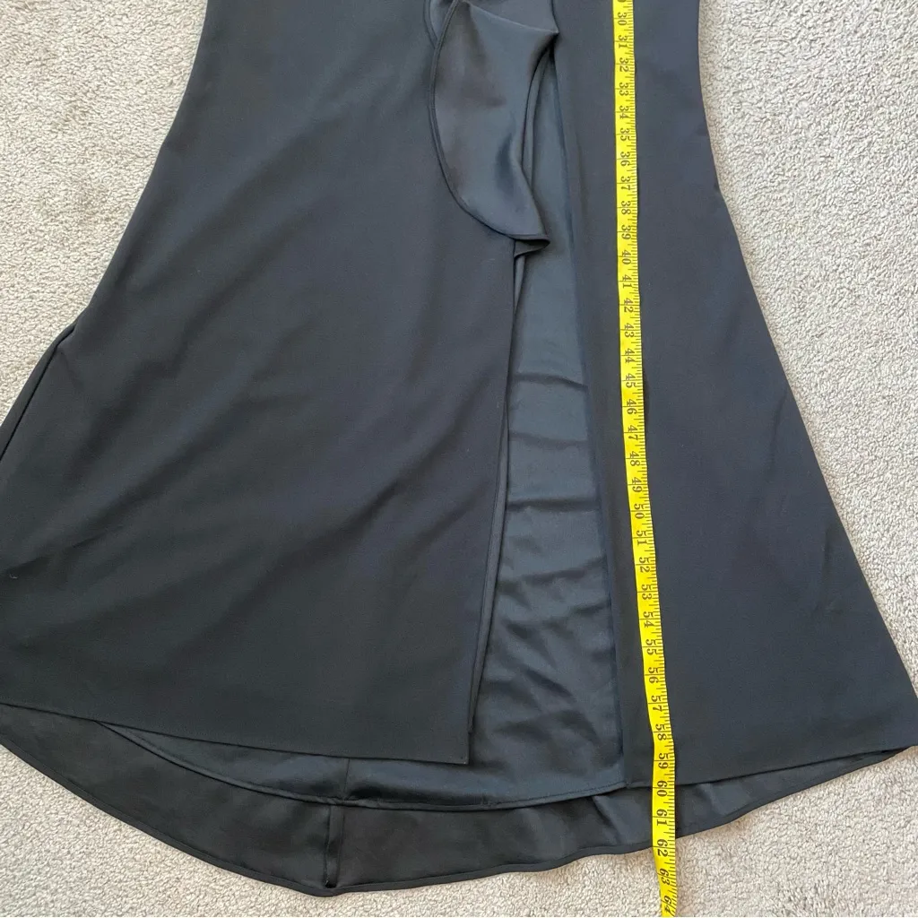 Betsy & Adam Christine Scuba Crepe Ruffle Bow Detail Gown Black‎ 14 - Image 9