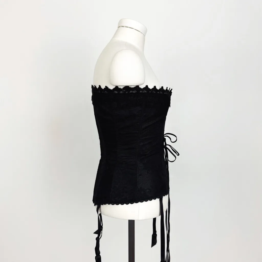 Vintage Y2K Fredericks of Hollywood Lace Detailed Corset in Black | Size 34 - Image 2