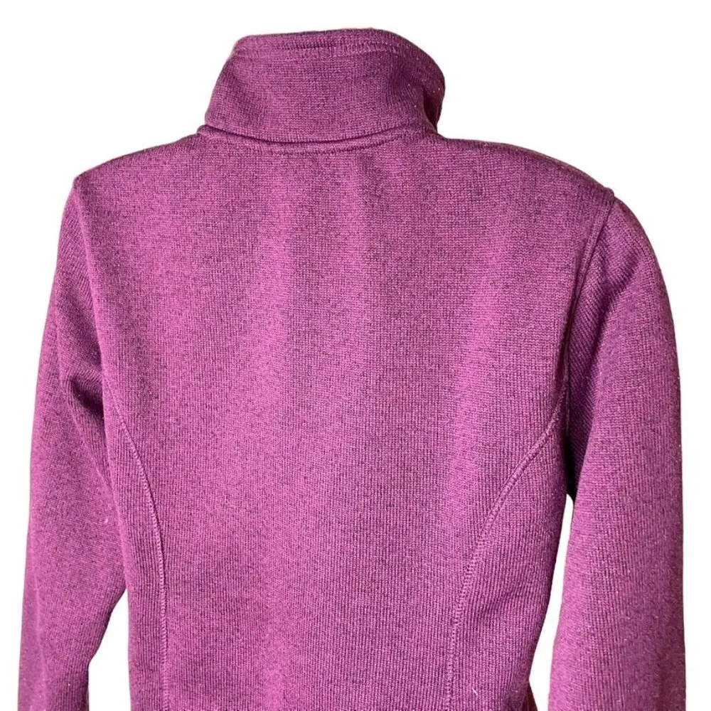 Eddie Bauer Sweater Womens Medium Purple Quarter Zip Pullover u Long Sleeve Outd - Image 6