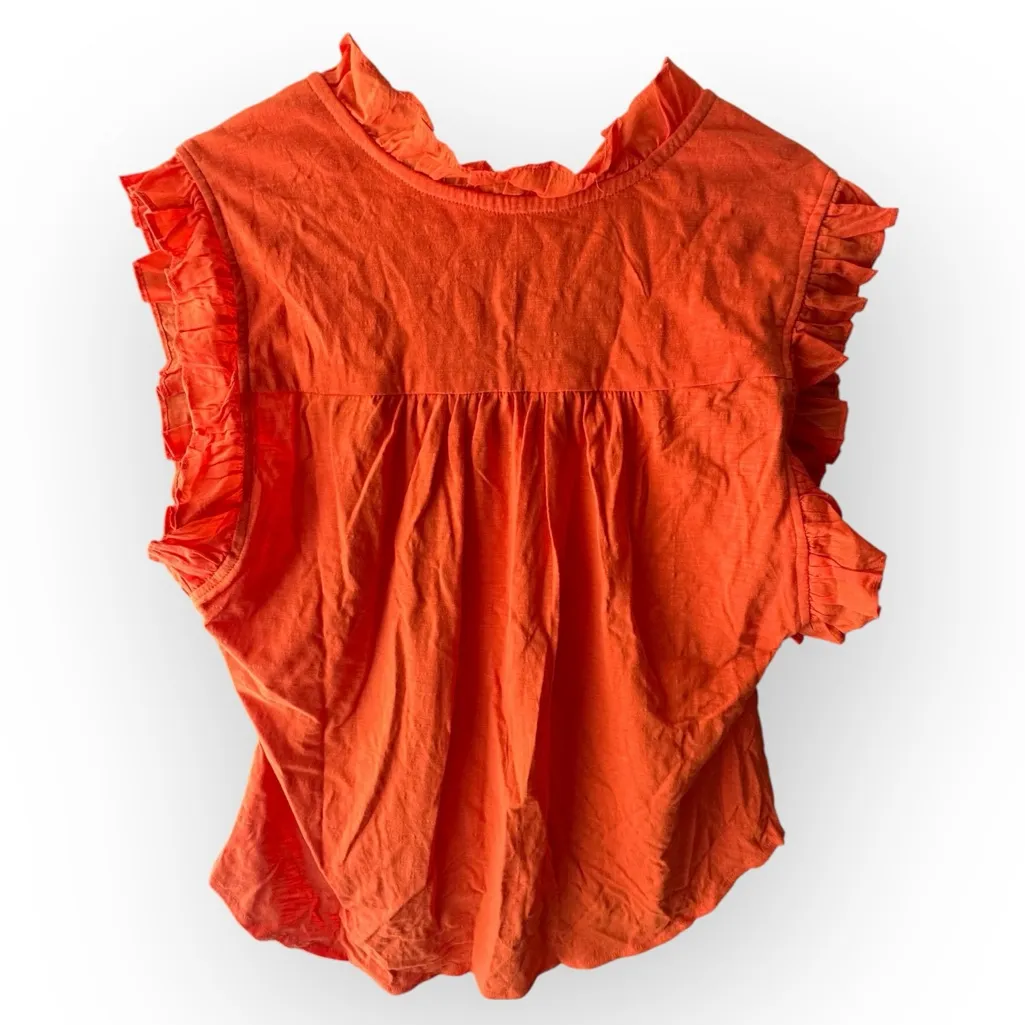 NWT Cupio Vibrant Orange Ruffled Blouse - Image 4