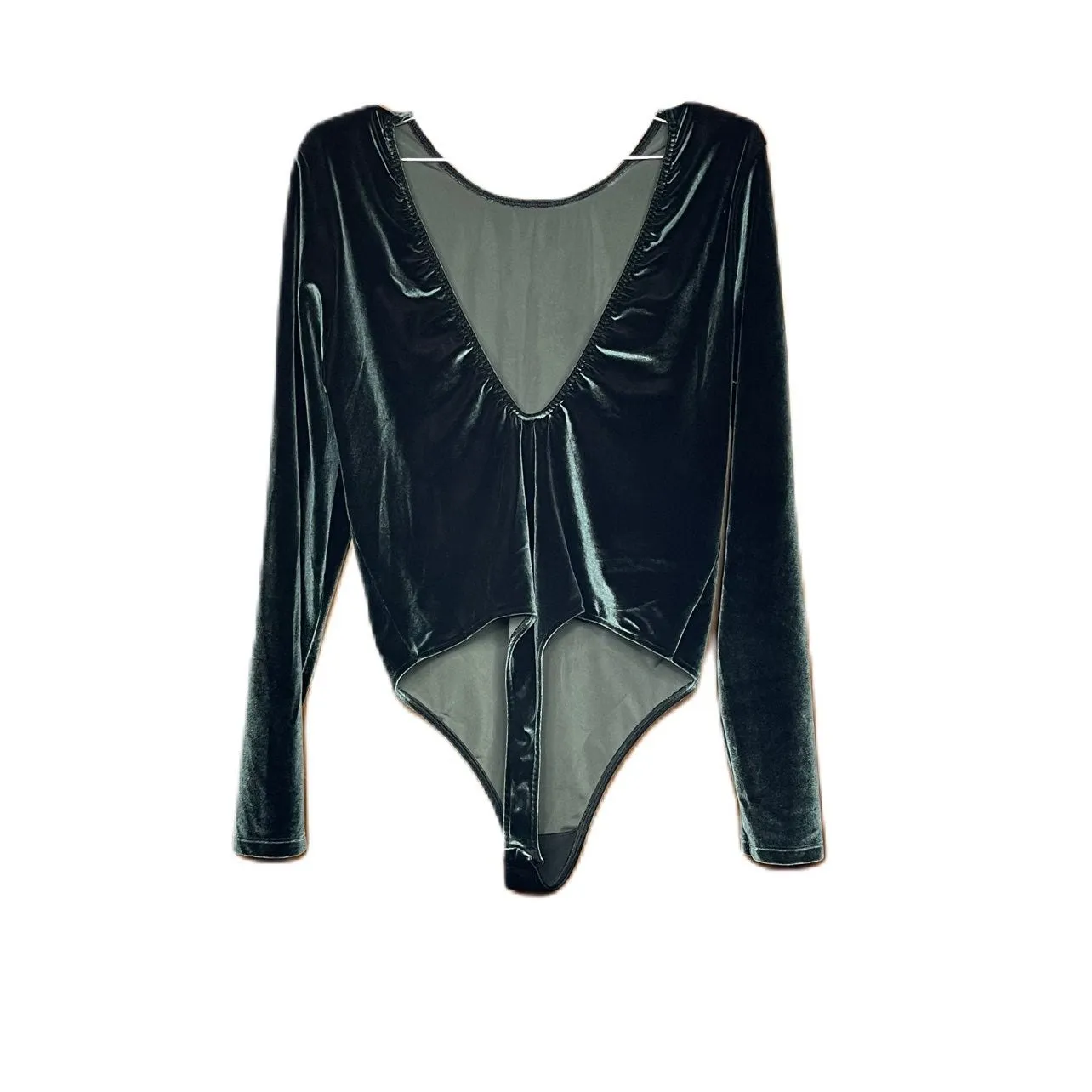 Victoria's Secret Sport Woman's Velvet Green Star Leotard Bodysuit Size Large - Image 8