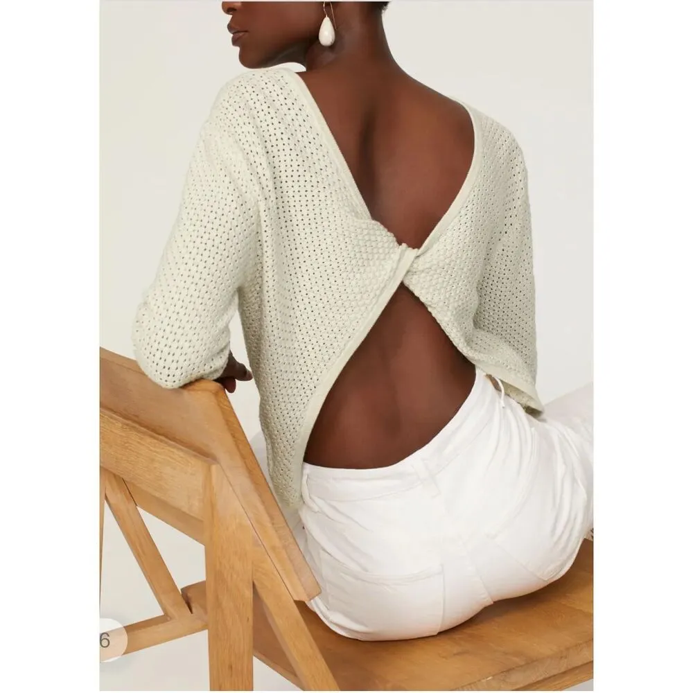 Hudson LA Twist Back Sweater Sweater Wool Look Rent the runway Preloved S - Image 7