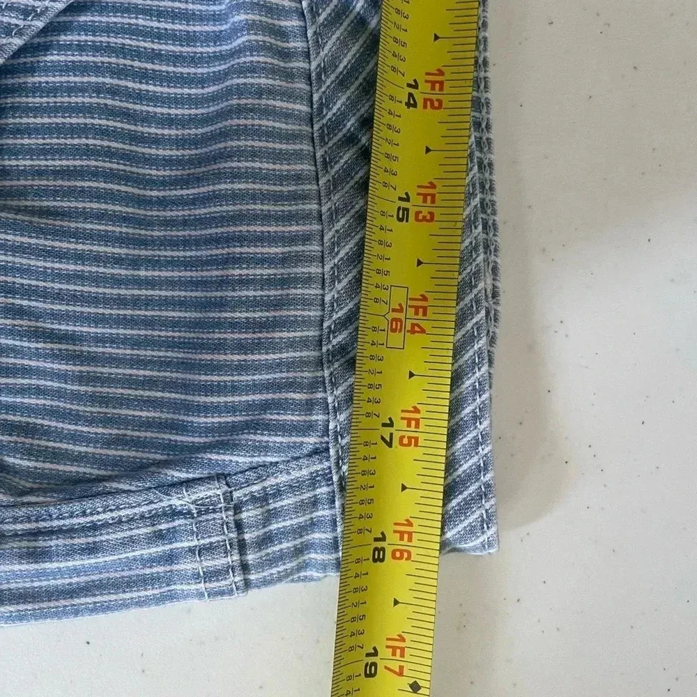 Soft Surroundings capri jeans blue & white striped 18 Petite EUC! 0020 - Image 8