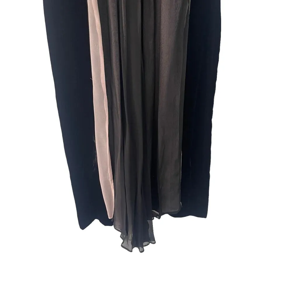 Andree Gay Vintage 90s XS Velvet Fairy Grunge Black Pink Whimsygoth Witchy Dress - Image 6