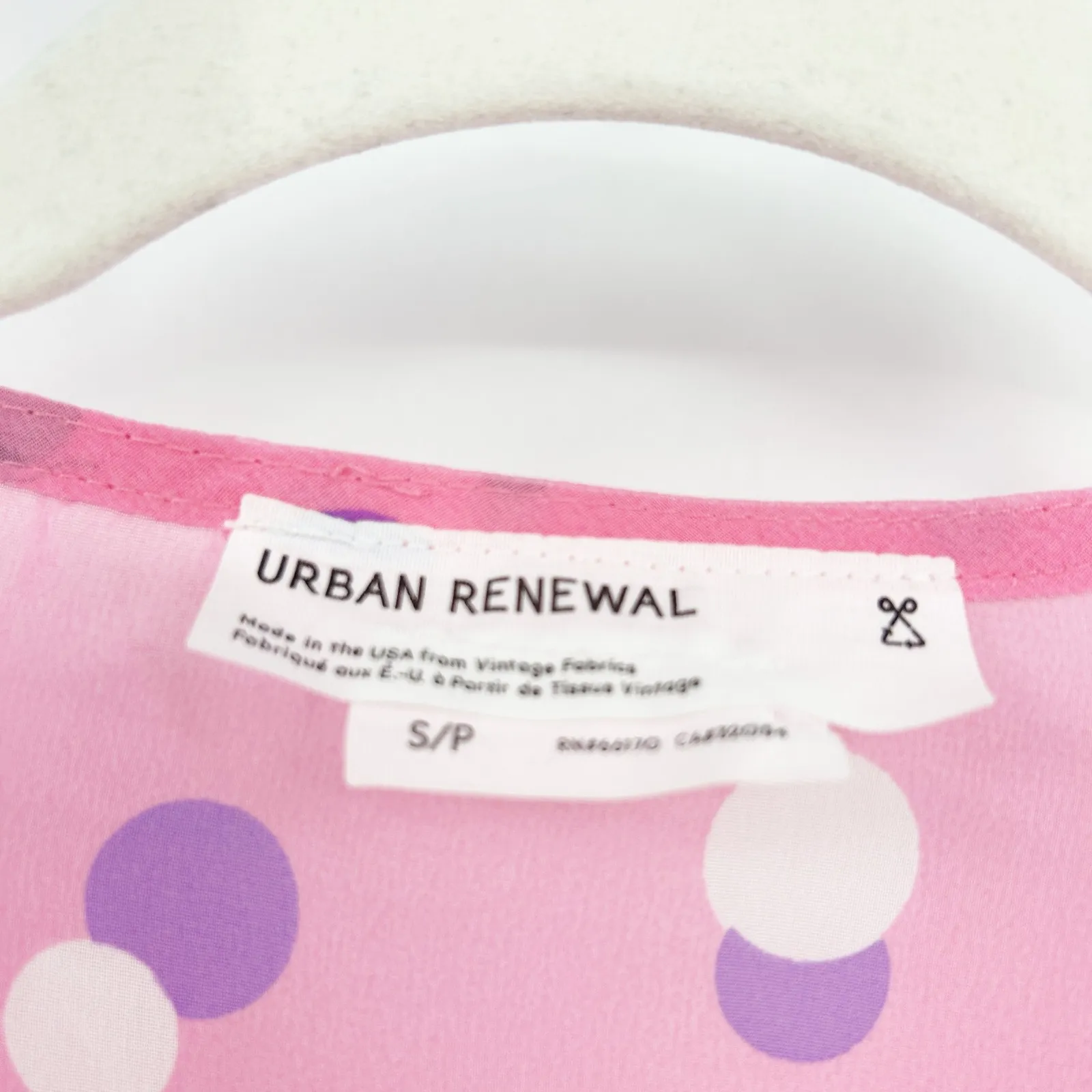 Urban Renewal UO Womens Polka Dot Tie Front Cropped Sheer Bell Sleeve Blouse S - Image 3