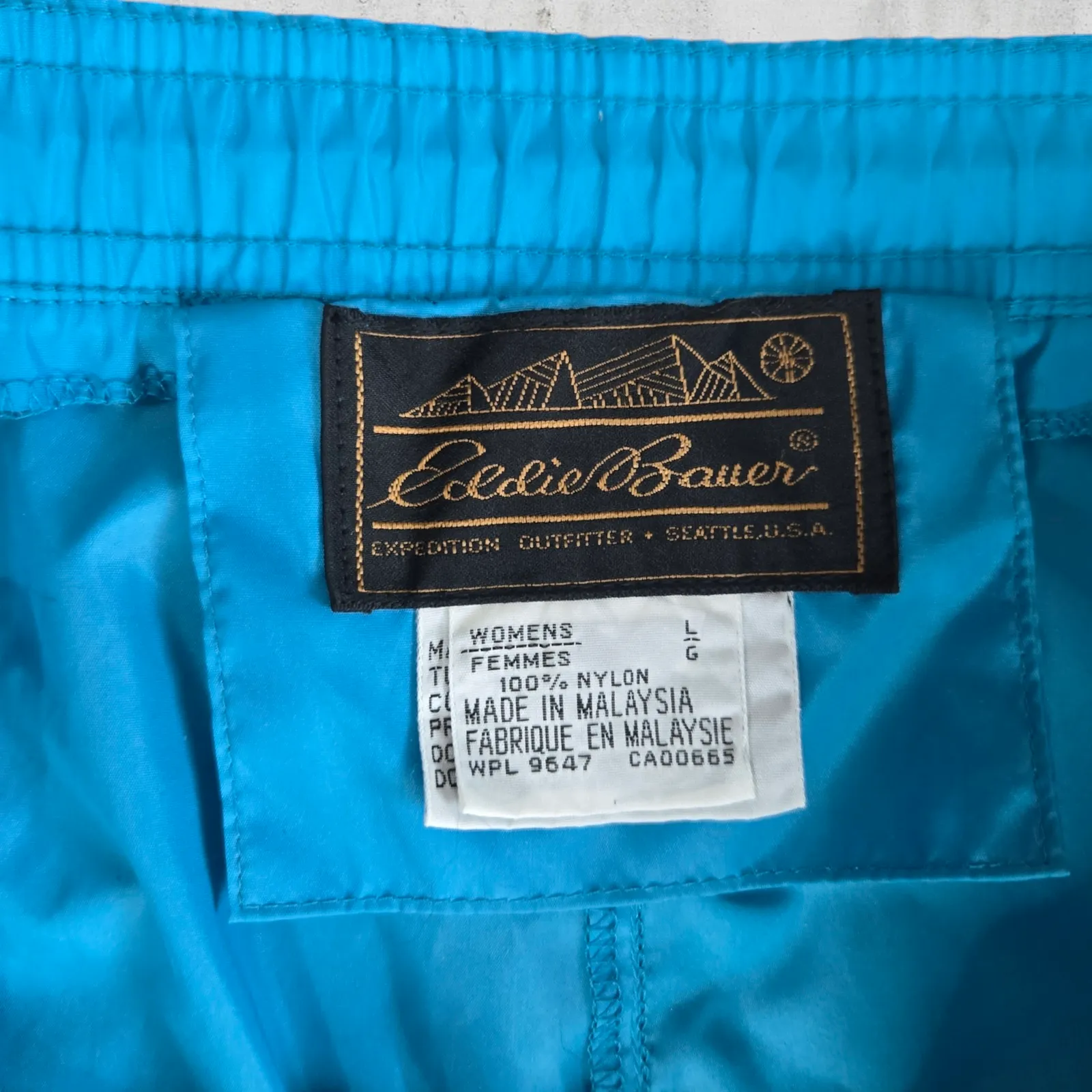 80s Vintage Eddie Bauer Blue Ripstop Windbreaker Jacket Straight Pant Size Large - Image 11