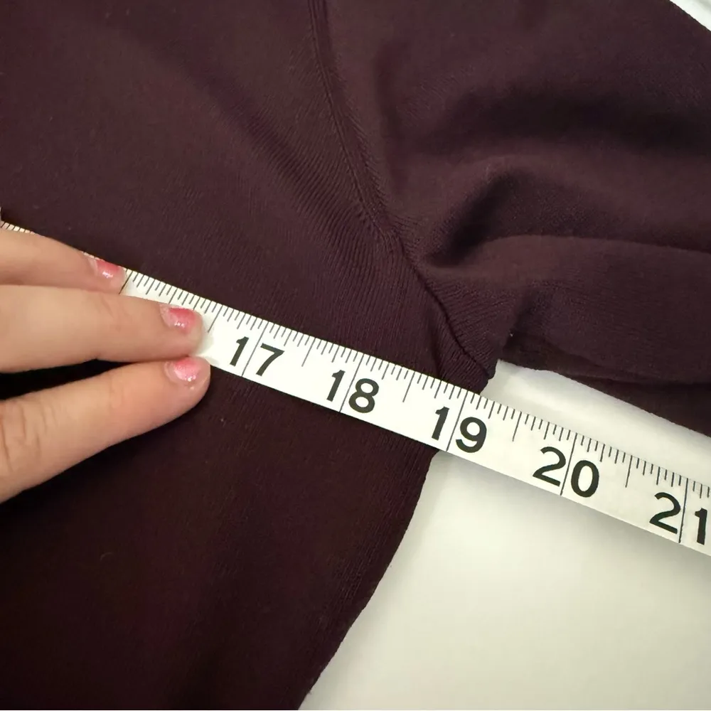 Express Dark Purple Lightweight Fine Knit Turtleneck Sweater Large - Image 9