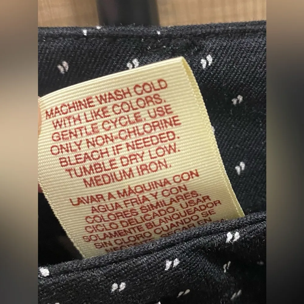 Mid-Rise Black & White Printed Work Skinny Straight Leg Pants Slacks - Image 9