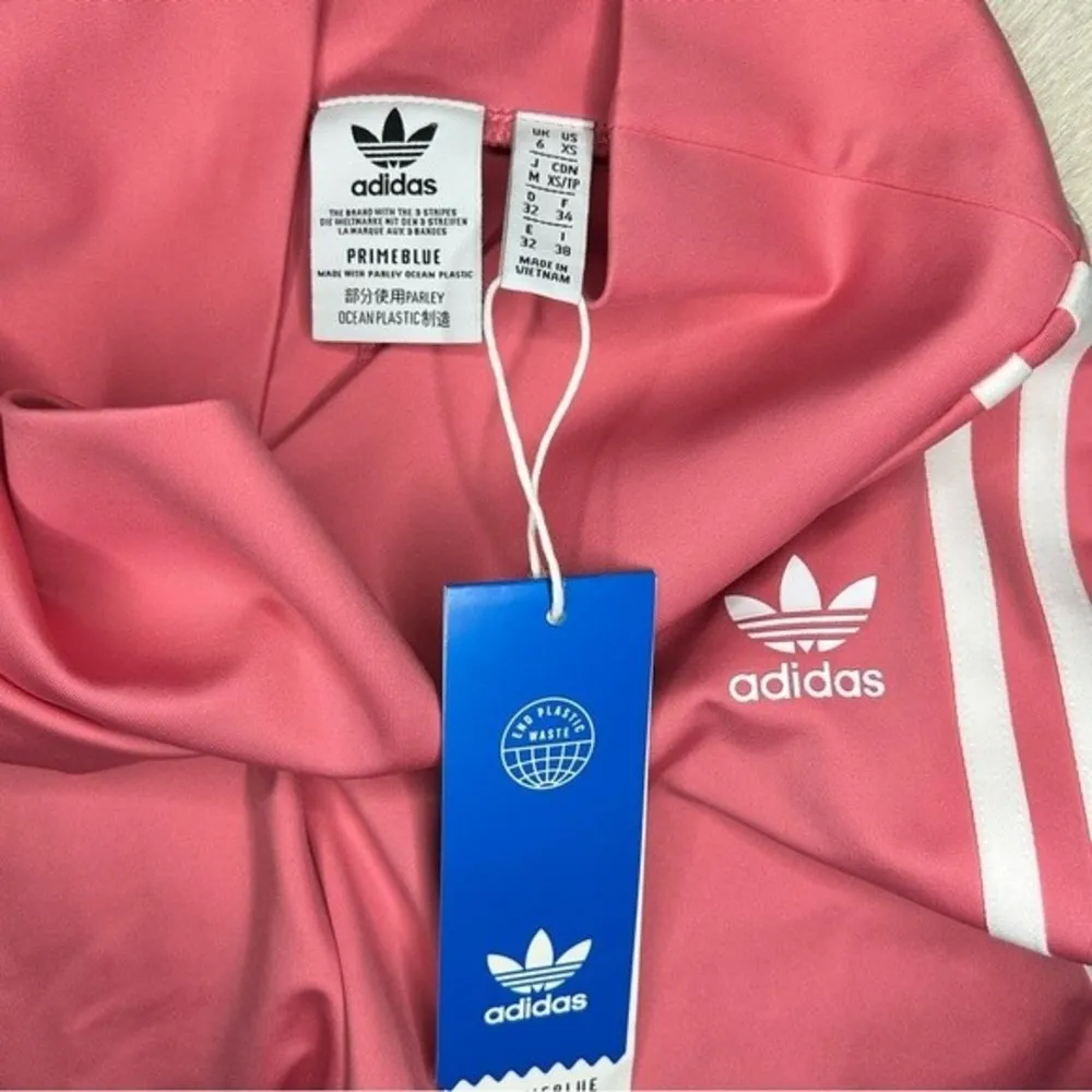 NEW Adidas Primeblue Pink High Waisted Trefoil Logo Bike Short Tights size XS - Image 8