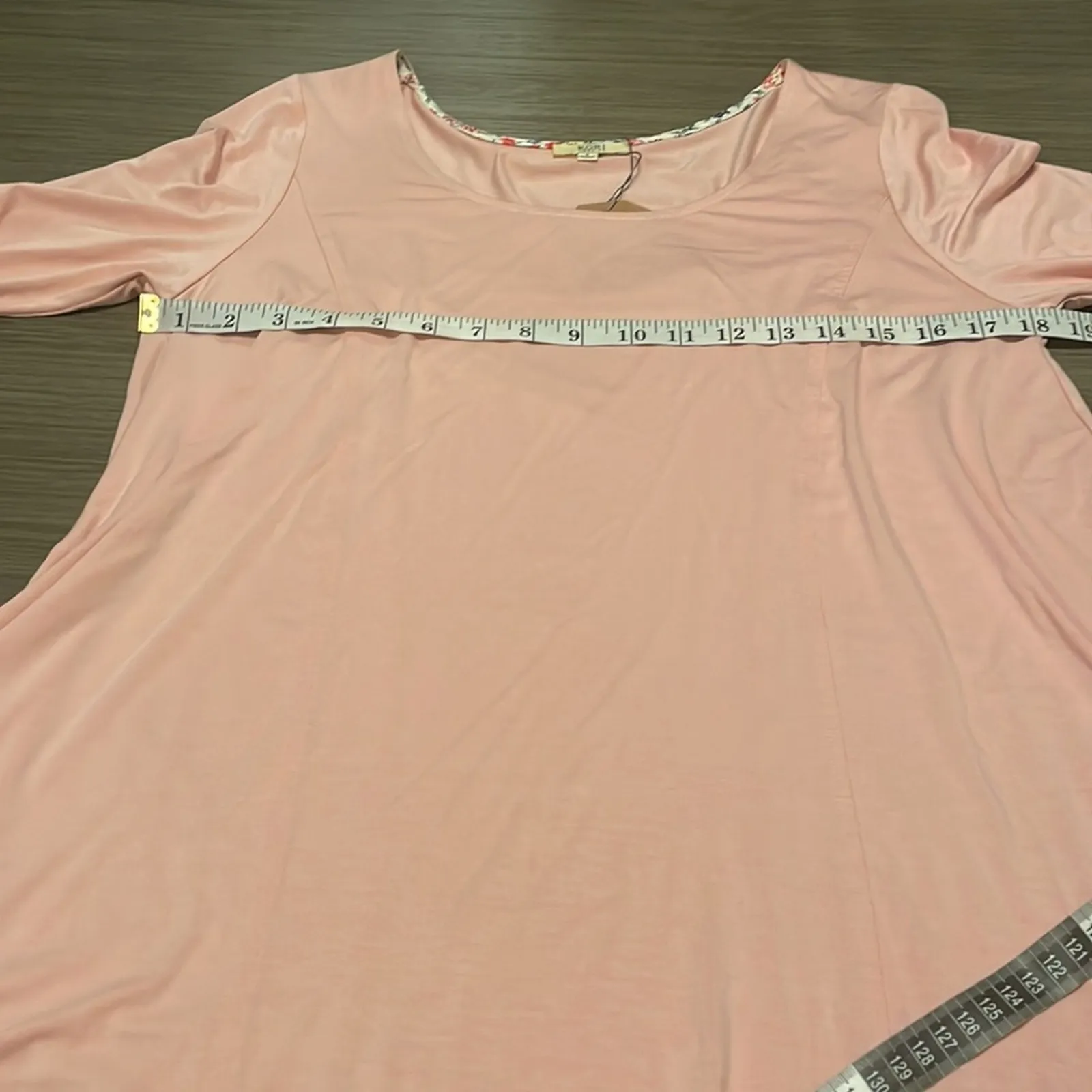 Kori America‎ Light Pink Floral Hem Long Sleeve Tunic Top Size S - Image 7