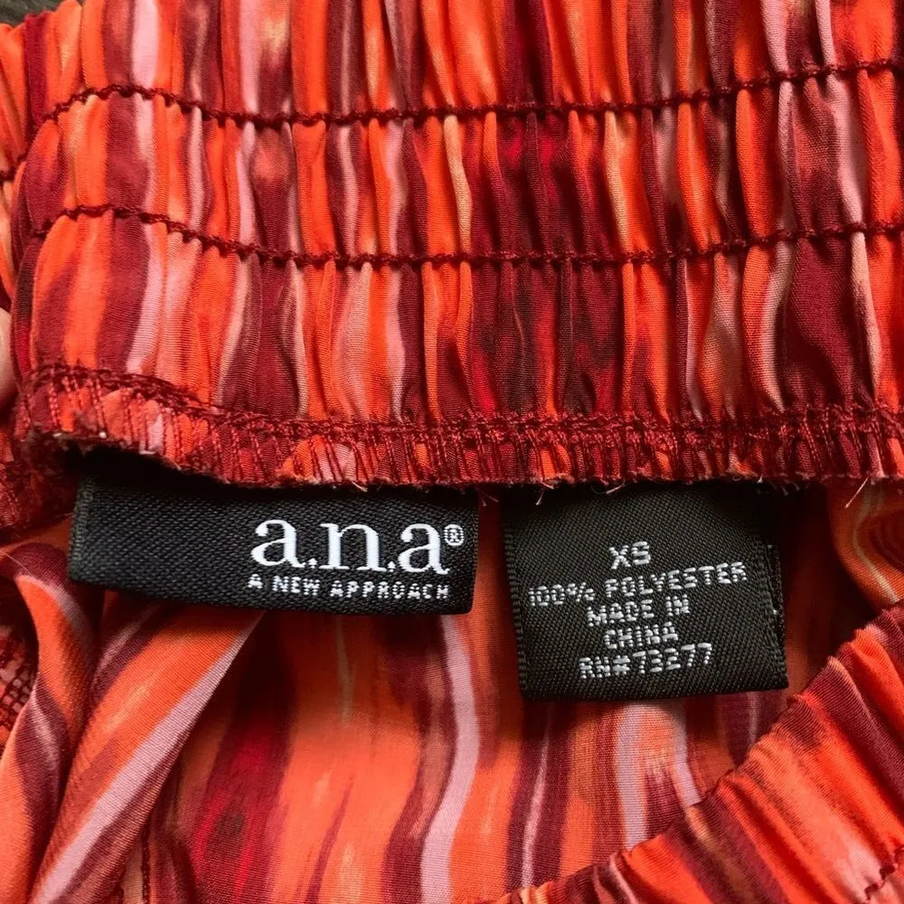 A.n.a A New Approach Size XS Orange Striped 100% Polyester Shorts - Image 3