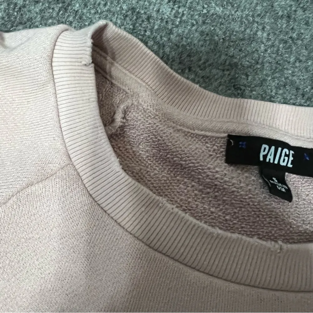 PAGE Size S distressed palm spring graphic pale pink sweatshirt - Image 10