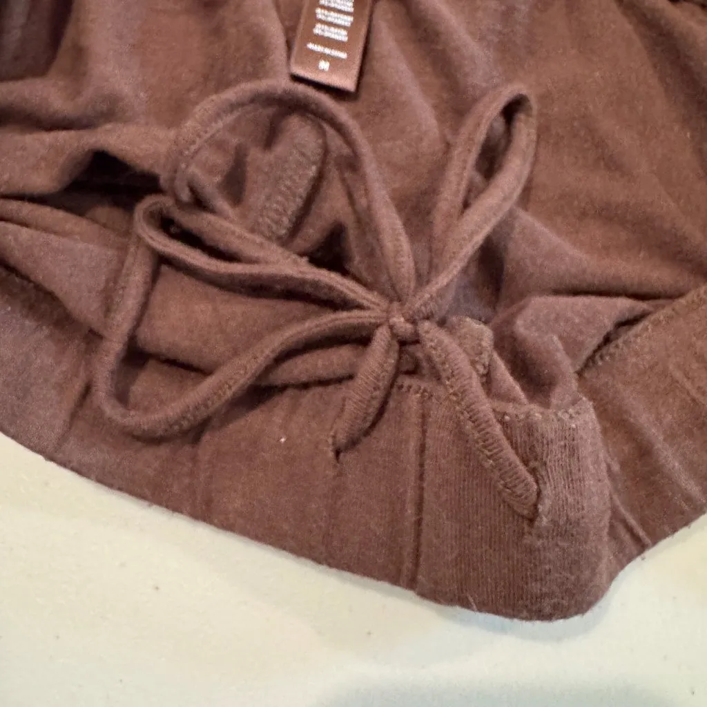 Skims Soft Stretch High Rise Loungewear Pajama Sleep Shorts in Brown Size Medium - Image 5