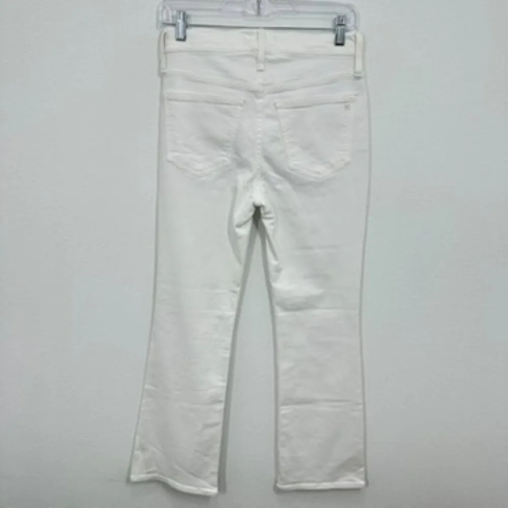 Madewell Women's Size 26 Mid Rise Kick Out Crop White Denim Jeans NWT Summer‎ - Image 6