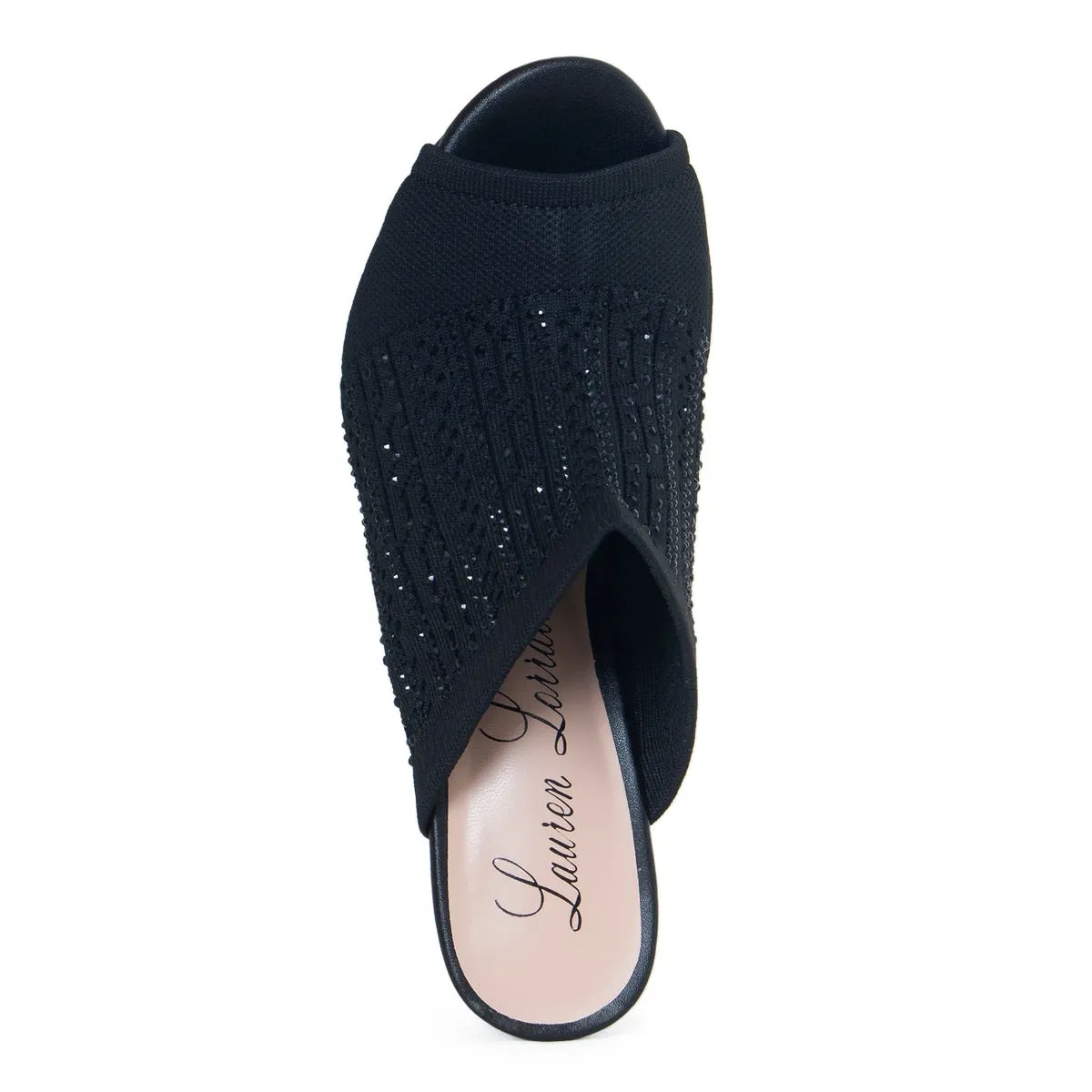 Lauren Lorraine Martha Wedge Black Sandals - Image 5