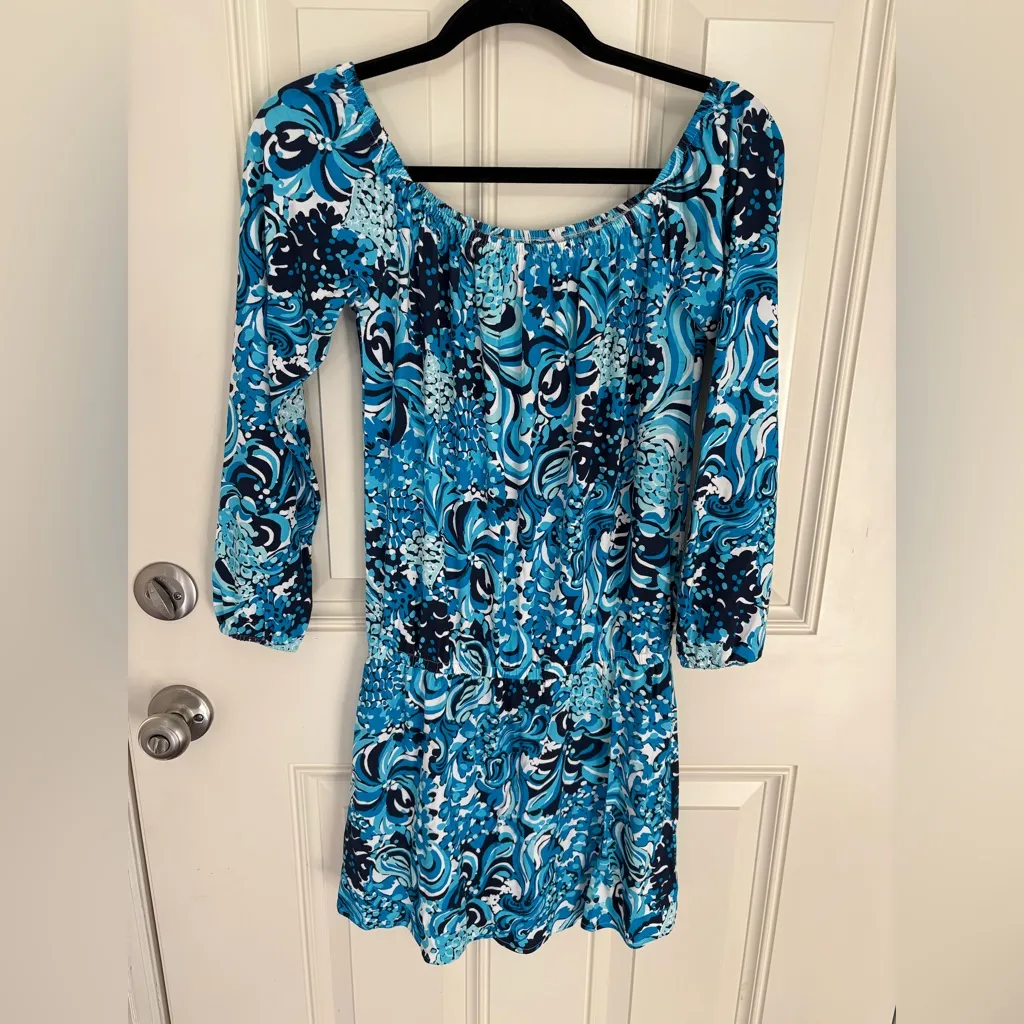Lilly Pulitzer Lana Skort Romper in Mermazing Blue Print Size XS - Image 2
