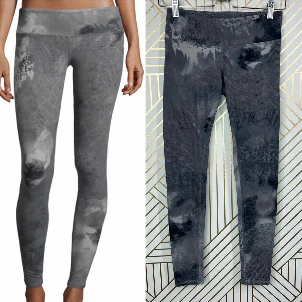 Alo Yoga Leggings Airbrush Tie Dye Abstract‎ Print Stretch Skinny Gray Size XS - Image 2