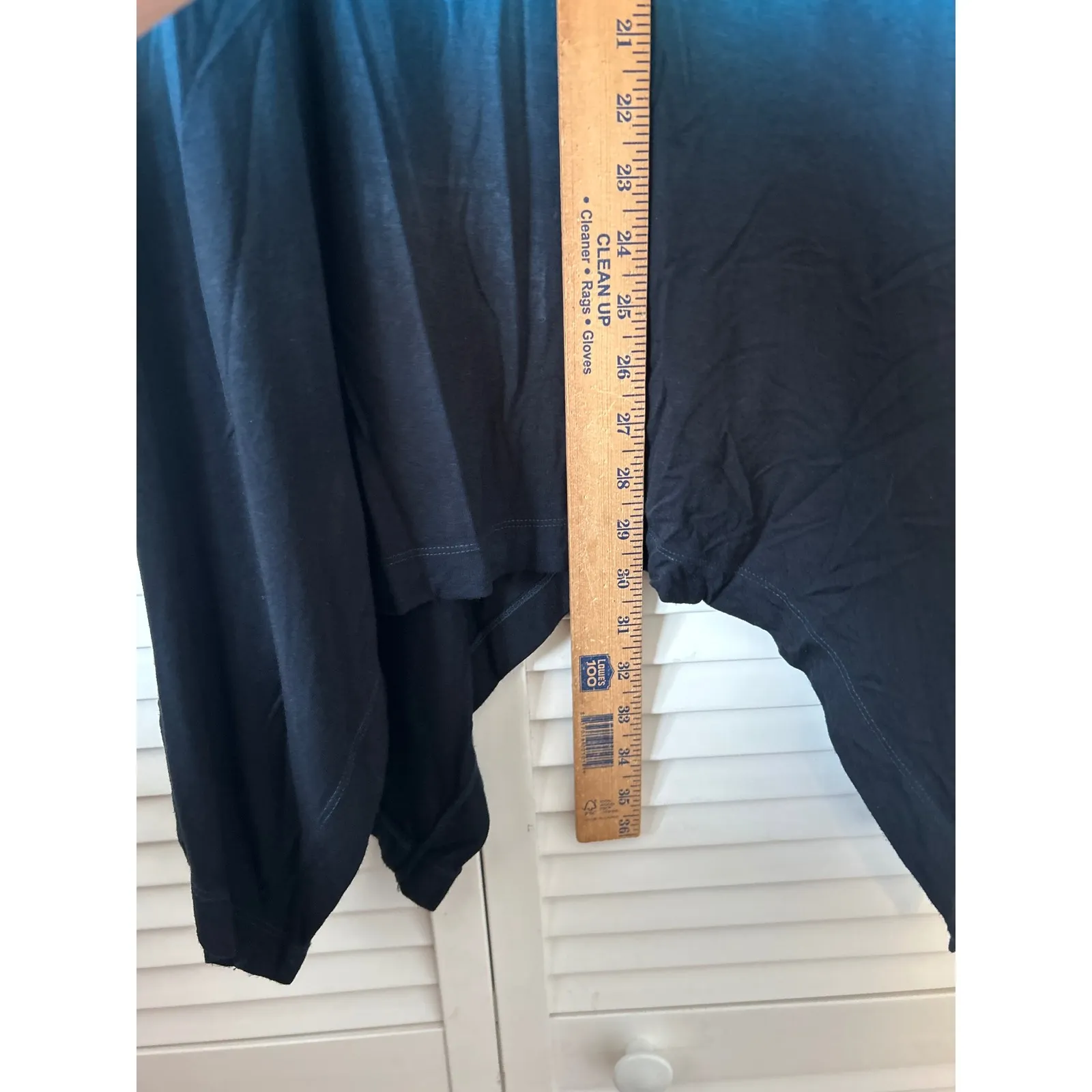 Philosophy Ombre Blue Black Long Sleeve Tunic Shirt Top Womens Size L Ruched Arm - Image 5