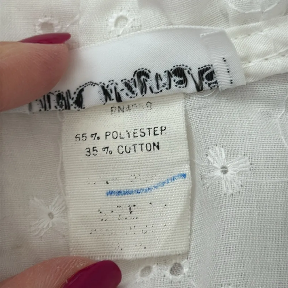 Vintage Vicki Wayne’s White Eyelet Ruffle Detail Button Up Blouse Top Size undefined - Image 5