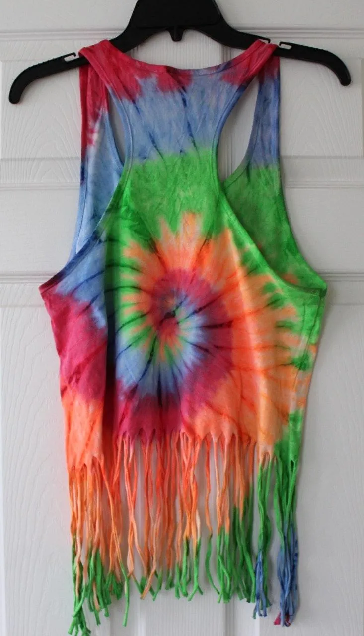 | Tie Dye Fringe Tank Top - Image 3