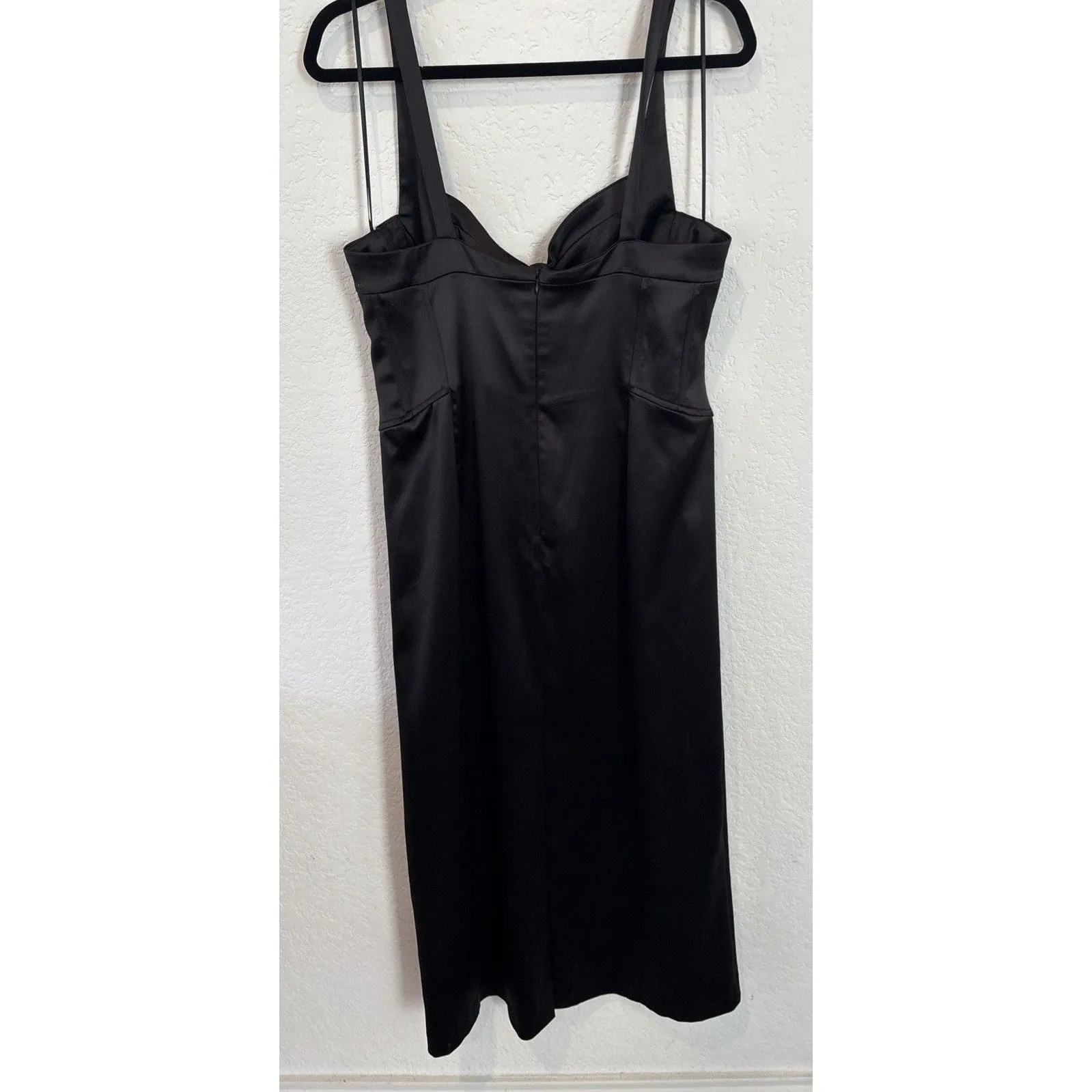 Zara Women’s Black Pleather Corset Zip Up Dress XL - Image 3