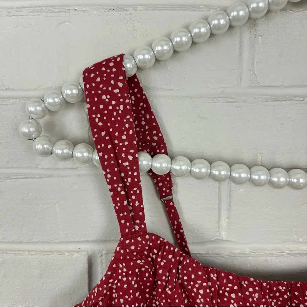 Abercrombie & Fitch Red White Spotted Speckled Bodysuit Size S - Image 8