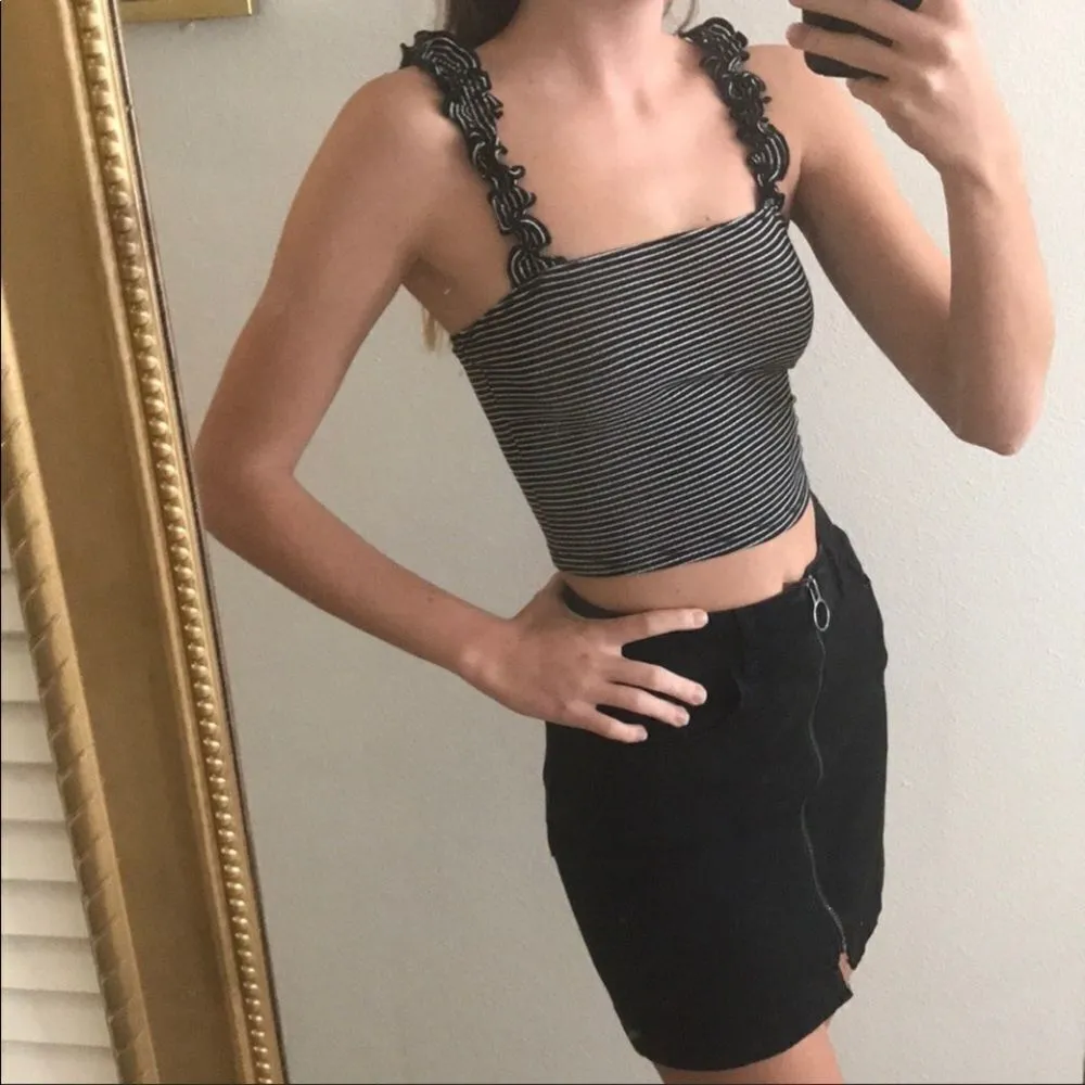 Mind Code ‎Striped Ruffle Strap Top - Image 7