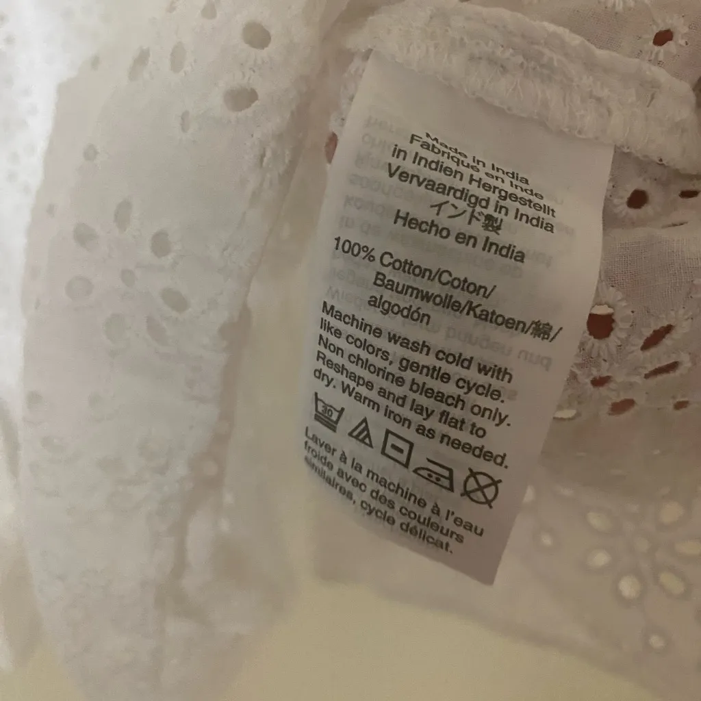 Madewell White Eyelet Ruffle-Strap Cami Tank Top Size 4 - Image 6