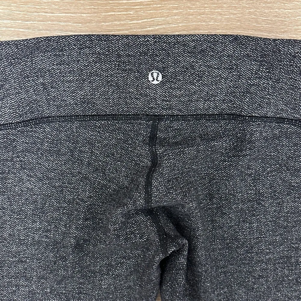 Lululemon Wunder Under Pant Size 6 Heathered Herringbone Heathered Black Black - Image 9